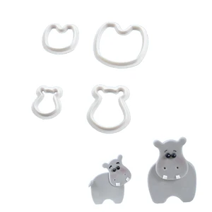 Гиппопотамус помадка для украшения торта сахарное ремесло плунжерный резак Цветочная форма формочки для печенья бисквитный торт