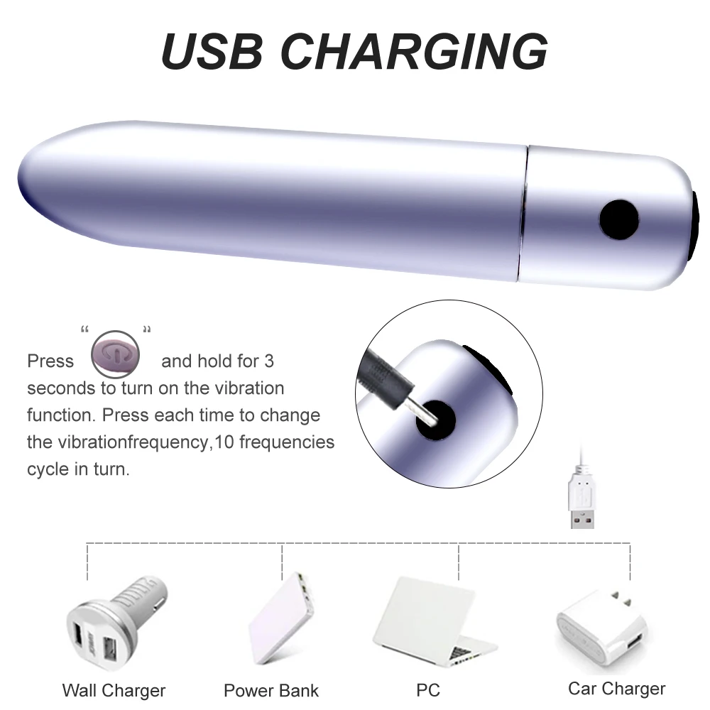 Улучшенный Мощный вибратор-пуля с зарядкой от Mini USB Женский Стимулятор клитора