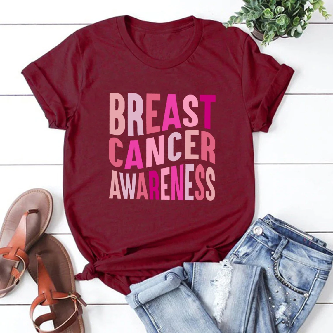 

Breast Cancer Awareness T Shirt Breast Cancer Shirt Pink Ribbon T-Shirt Graphic T Shirts Harajuku Shirts for Women Casual Tees