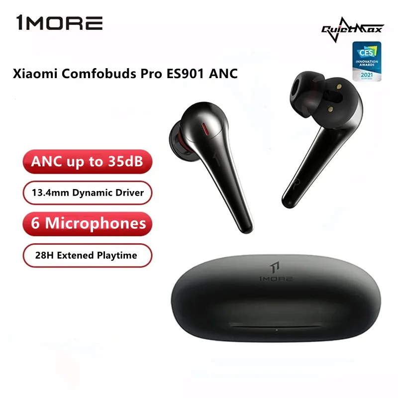 2021 CES 1MORE ComfoBuds Pro TWS настоящие беспроводные наушники ANC 6 микрофонов звонки против