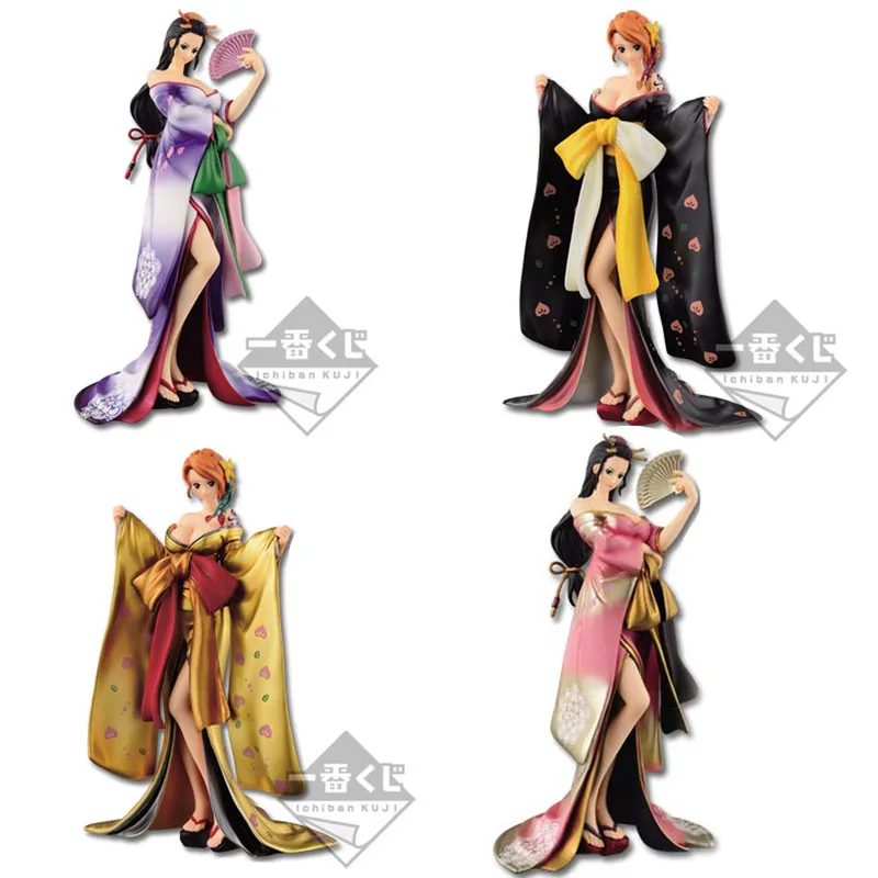 Коллекция фигурок Bandai ONE PIECE Nami Nico.Robin в кимоно для действий Аниме Игрушки Подарки для мальчиков.