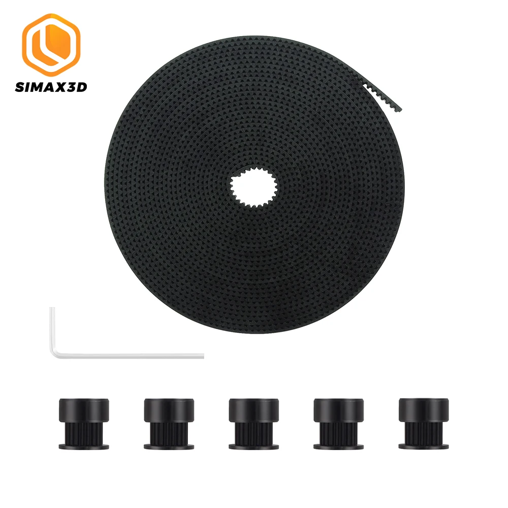 SIMAX3D 5 шт. черный GT2 зубчатый шкив 20 мм Диаметр отверстия ширина 6 + м/лот резиновый