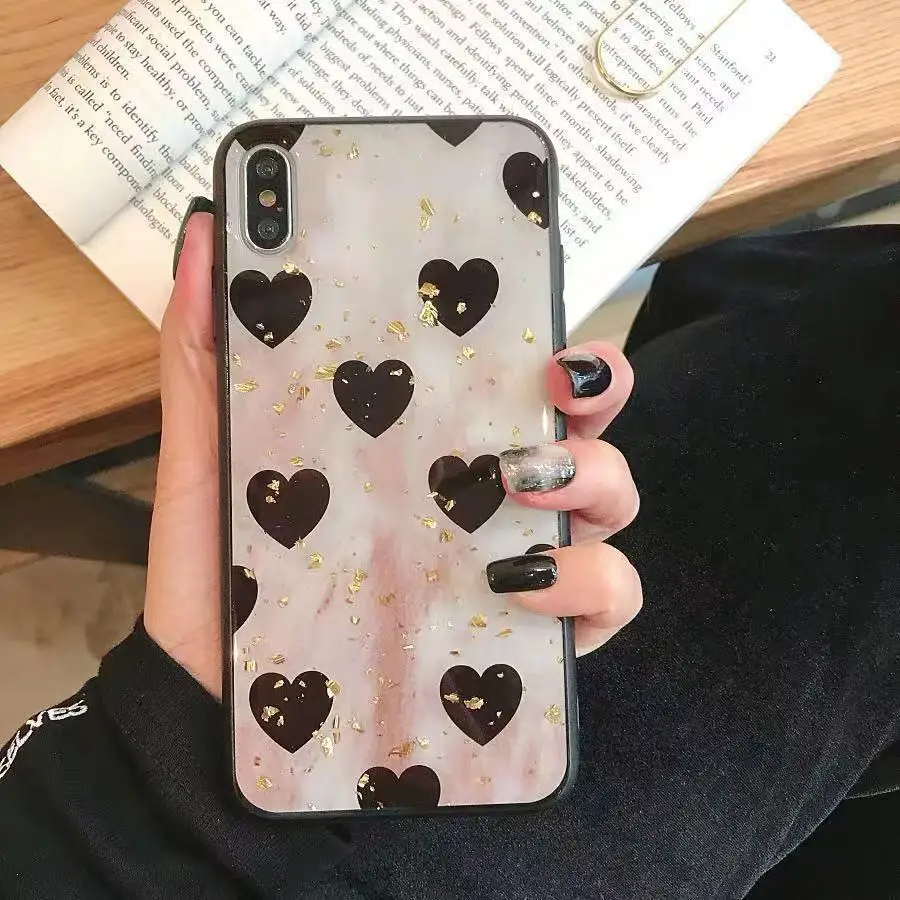 OnePlant Роскошный чехол для телефона, полный держатель дрели для iPhone X XS MAX XR, милый клеевой чехол в форме сердца для iPhone 6S 7 8 Plus