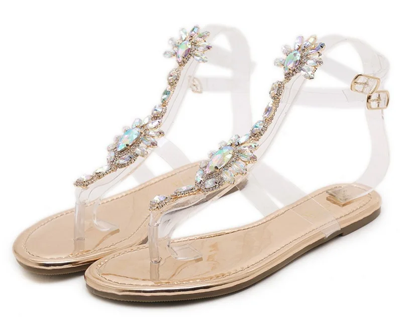 

Rhinestone Flat Bottom Sandals