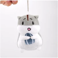 jy 10pcslot hamster holding melon seeds plush pendant toy doll market clamshell keychain 10cm 3colors wj04