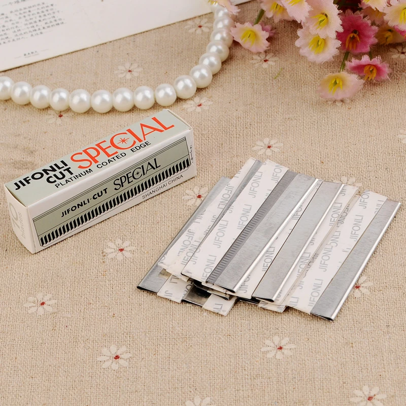 10pcs/pack Eyebrow Trimmer Blades Cutter Equipment Super Feather Cut Special Platinum Coated Edge Razor | Красота и здоровье