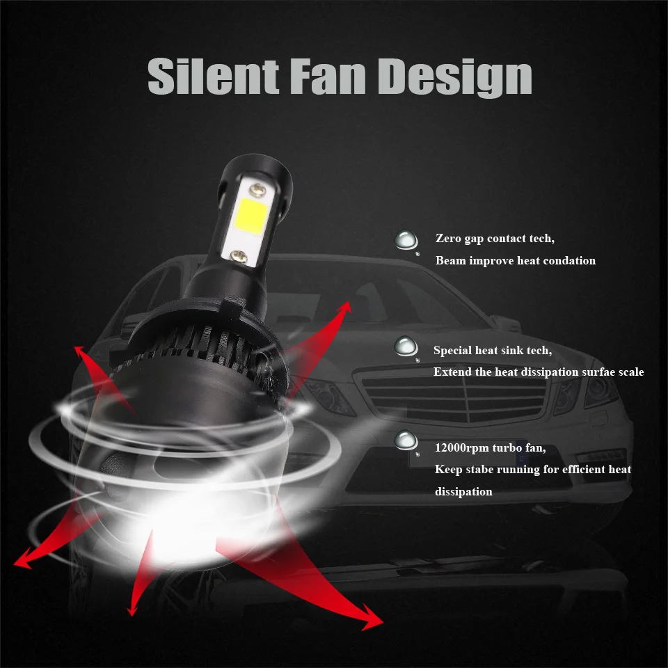 Светодиодная лампа Anmingpu 2x90 Вт 10000LM 9005 HB3 H4 H7 4 стороны H8 H9 H11 Led 9006 HB4 автомобильная