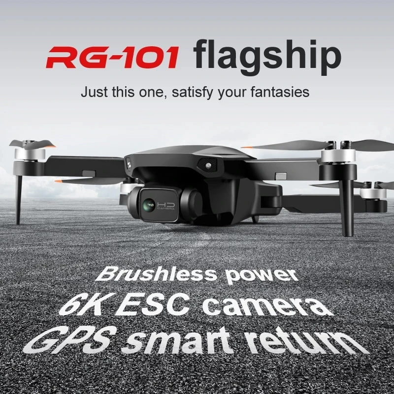 Новинка 2021 Радиоуправляемый квадрокоптер RG101 с камерой 6K HD GPS Wi-Fi FPV вертолеты