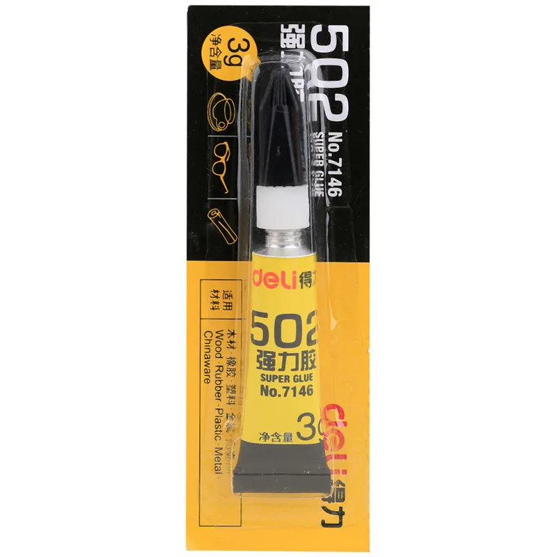 Сильный клей Deli 502 сильное адгезирование для различных материалов супер