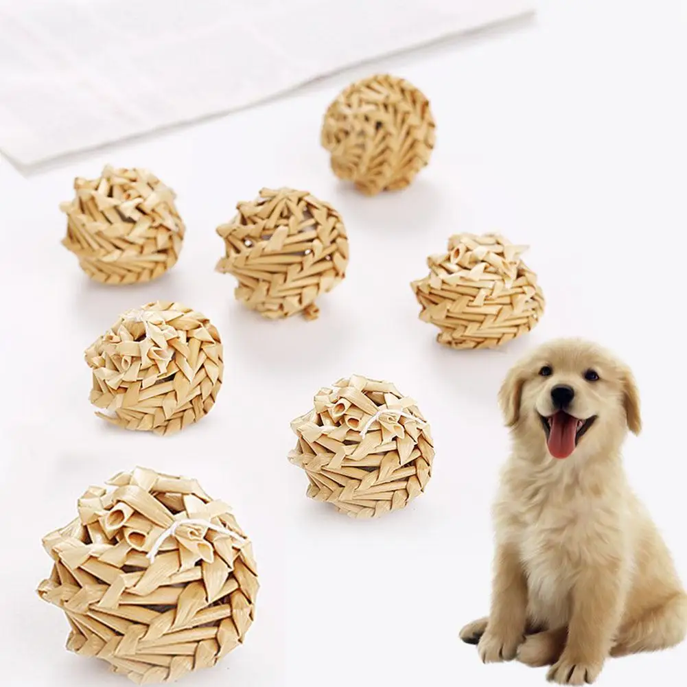 Игрушка для домашних животных ротанговый шар натурального цвета сферическая