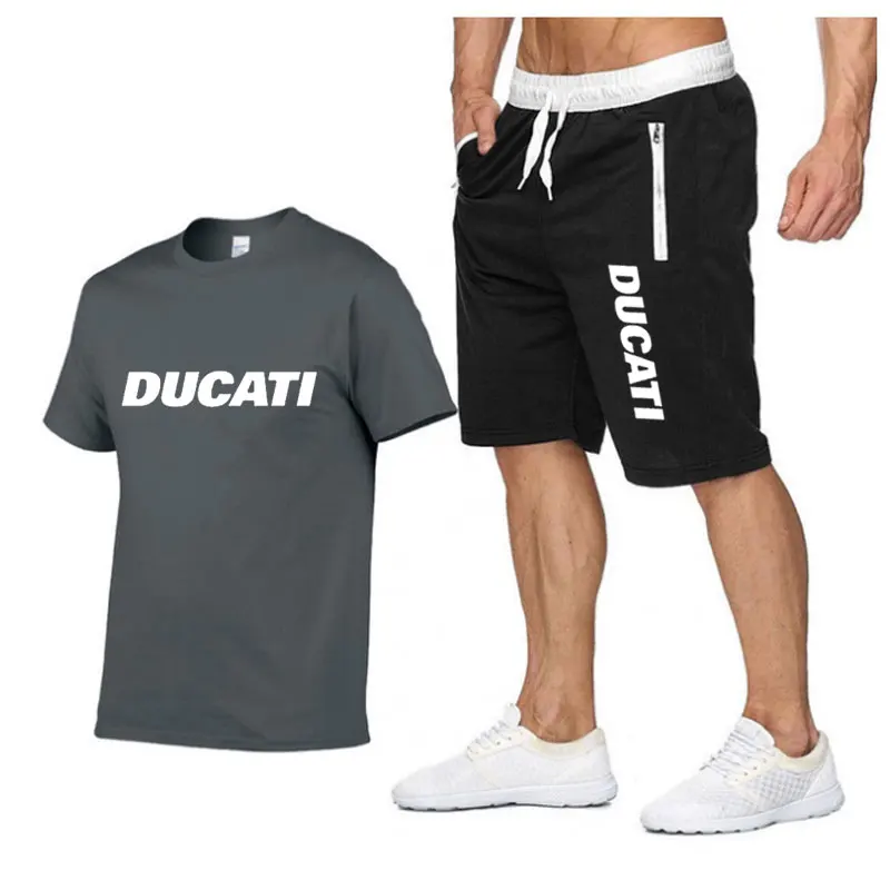

Men's Tracksuit Summer Clothes Sportswear Two Piece Set T Shirt Shorts Brand Track Clothing Male Sweatsuit Sports Suits