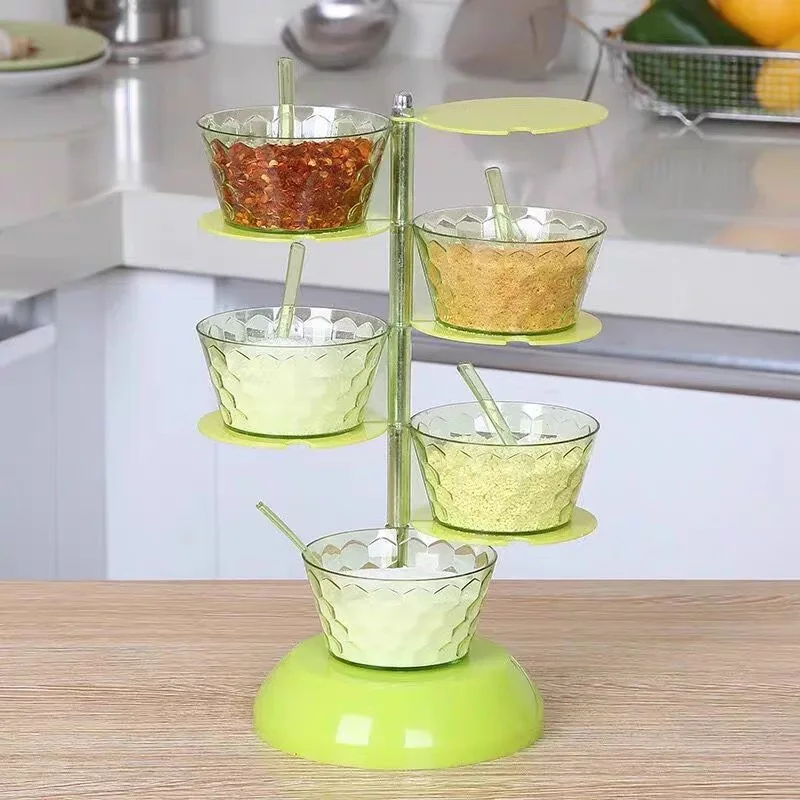 

Multi-layer Spice Jar Rotatable Seasoning Box Rack Organizer Household Kitchenware for kitchen DO