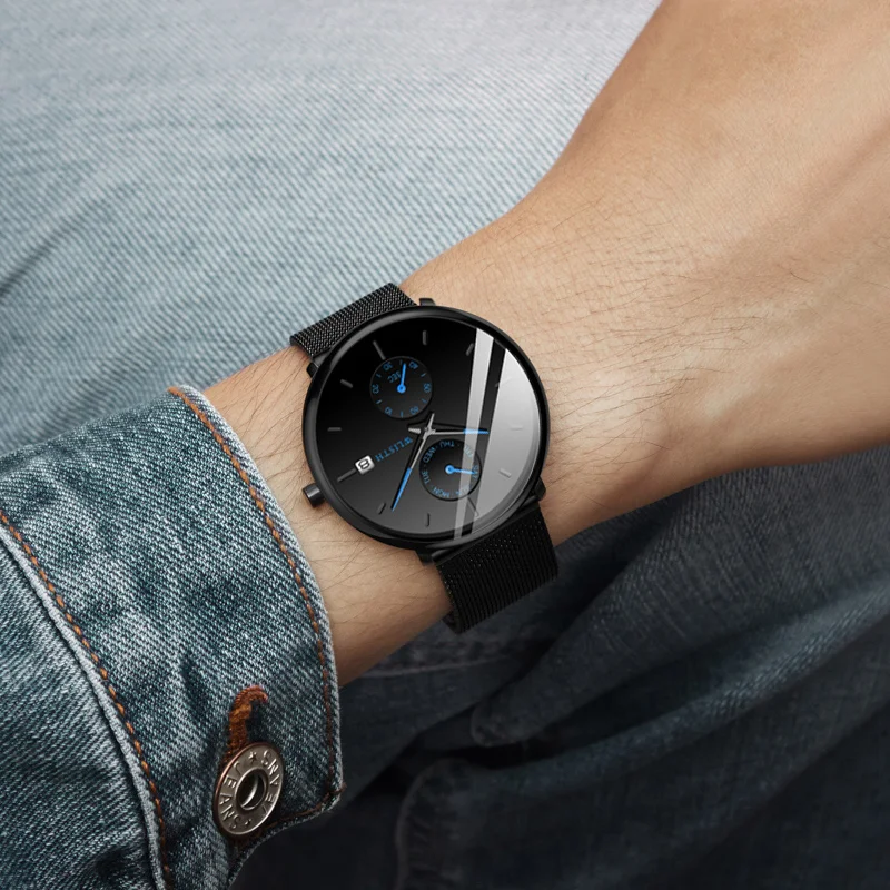 

Luxury watches quartz men's watches leather strap waterproof fashion men's watch