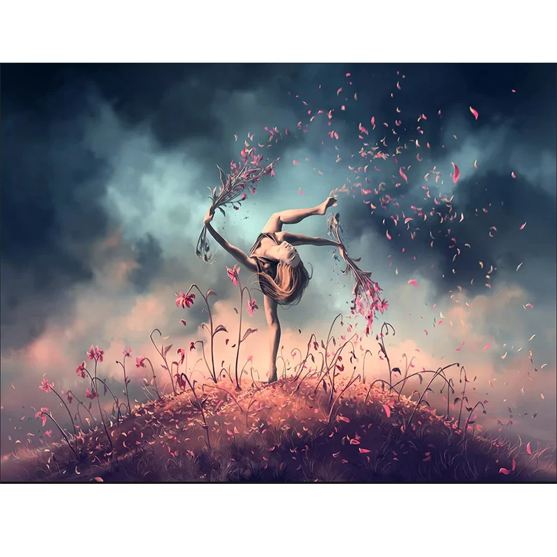 Полноразмерная 5D картина из страз с танцующей женщиной вышивка крестиком
