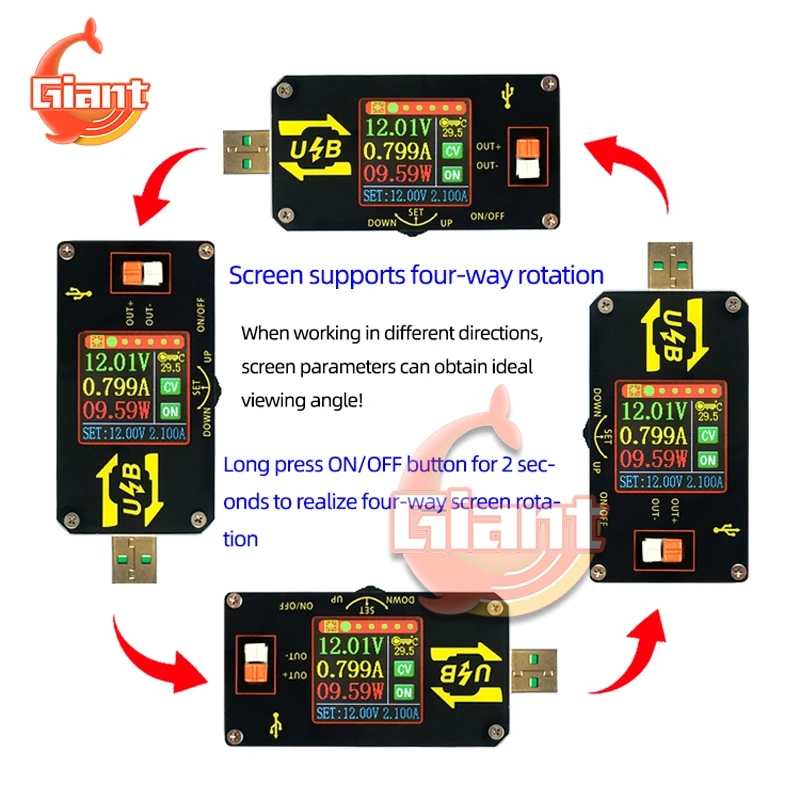 XY-UDP CNC USB Power Supply Buck Boost Constant Voltage Current DC-DC Regulator Module Digital Color Screen | Обустройство дома