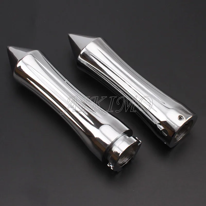 1&quot Handlebar Chrome Hand Grips Spike With Throttle Control Motorbike Anti-corrosion Aluminum Universal For Harley Honda Suzuki |