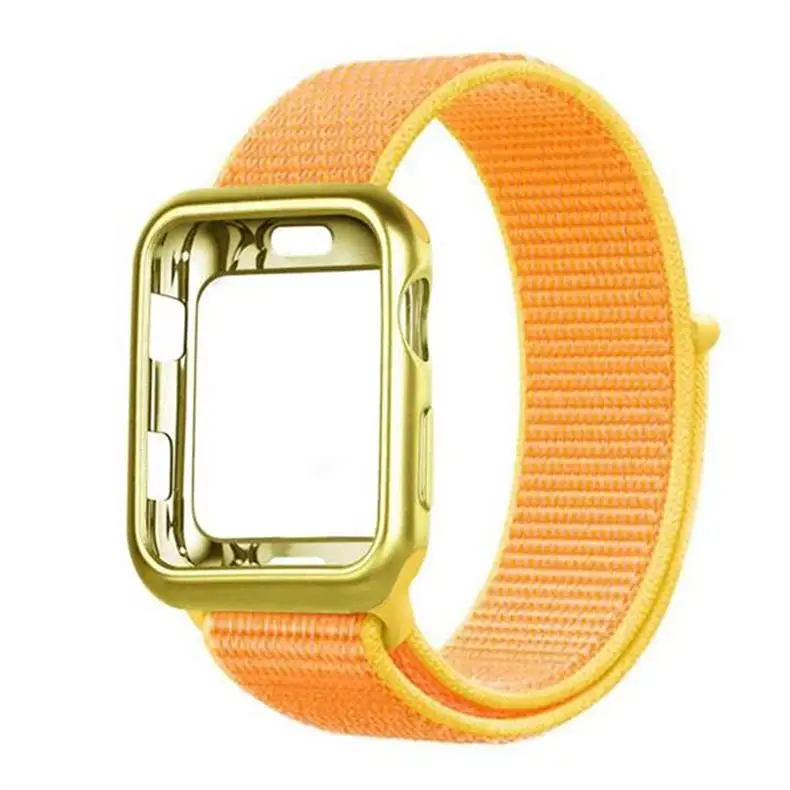 Ремешок для часов для apple Watch полосы спортивный бесшовный correa apple watch 4 3 наручных часов iwatch, ремешок 38 мм 42-44/40 мм нейлоновый браслет+ чехол для часов
