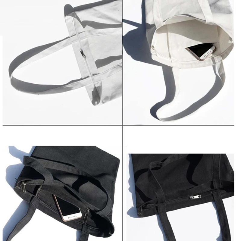 

Fuwatacchi 2020 Women Solid Canvas Casual Tote Shoulder Bags for Girl Female DIY Handbags Eco Friendly Shopping Bag Dropshipping