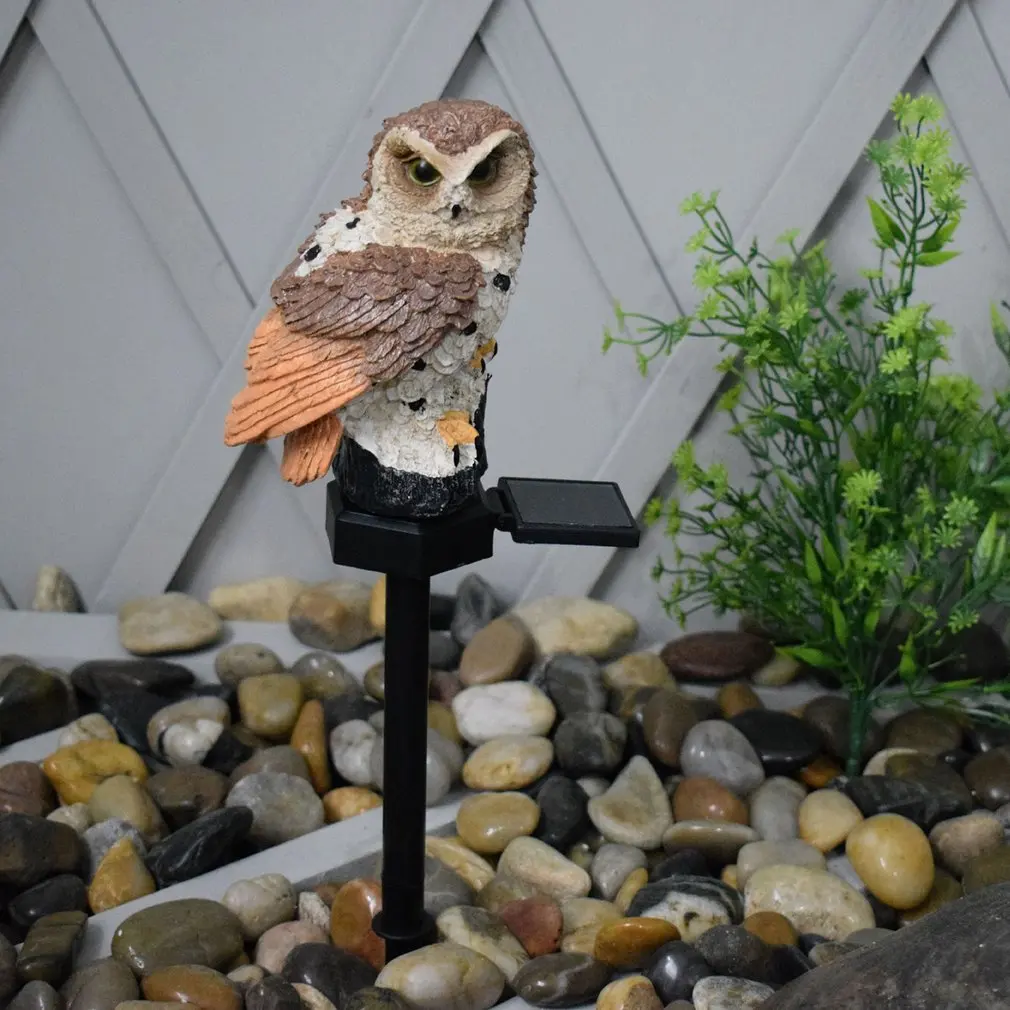

Owl Solar Light With Solar LED Panel Fake Owl Waterproof Solar Garden Lights Owl Ornament Animal Bird Outdoor Lamps