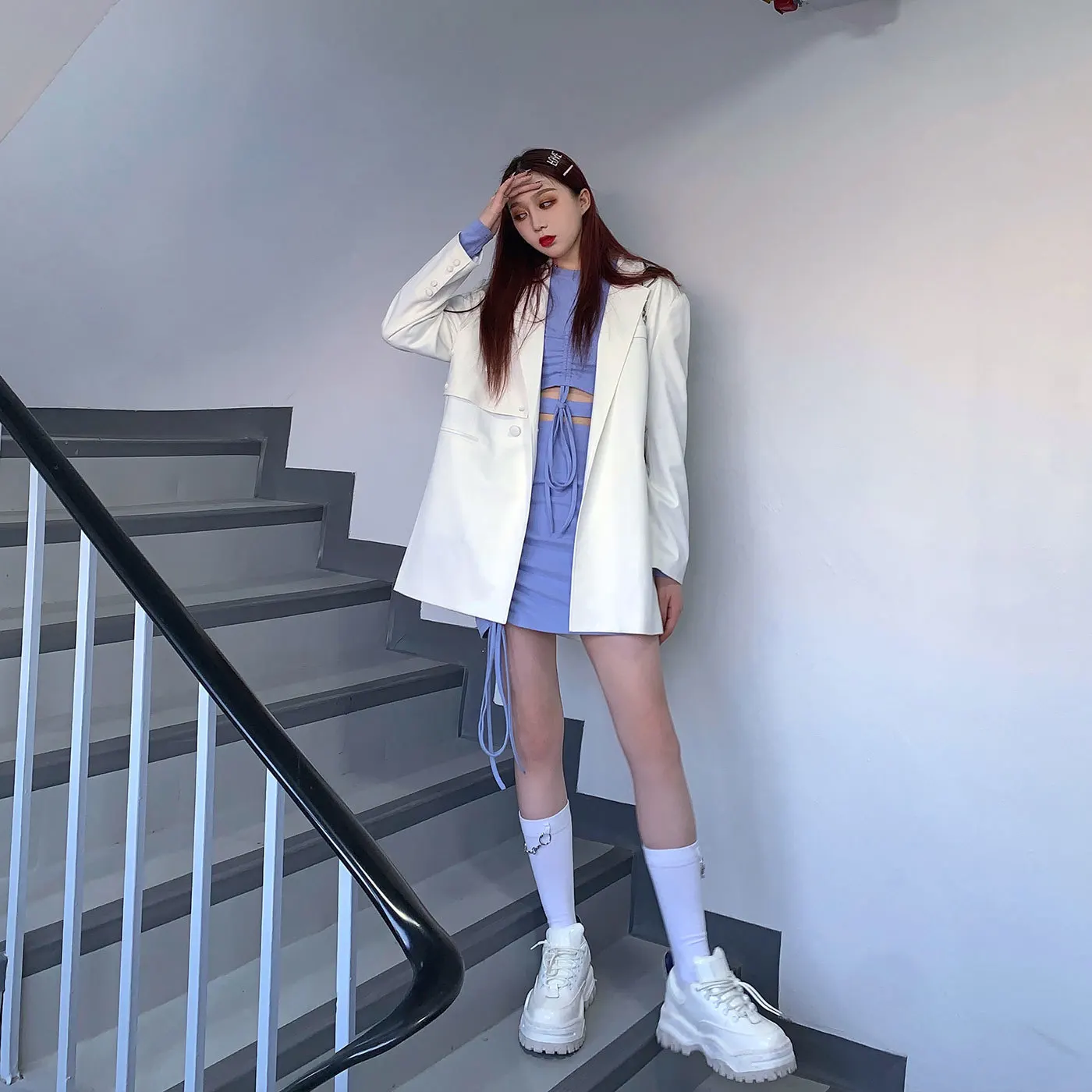 Носки женские с цепочкой в стиле гранж повседневные однотонные | Женская одежда