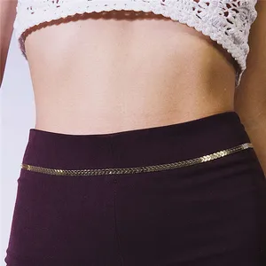 Женское пляжное бикини AWAYTR, с металлической цепочкой, пояс с высокой талией, блестящие джинсы, аксессуары для одежды