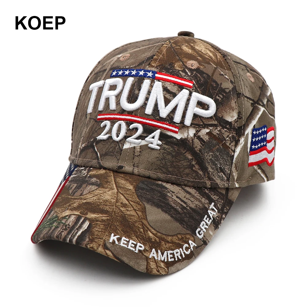 2024 Кепка Дональда Трампа камуфляжная бейсбольная кепка с флагом США