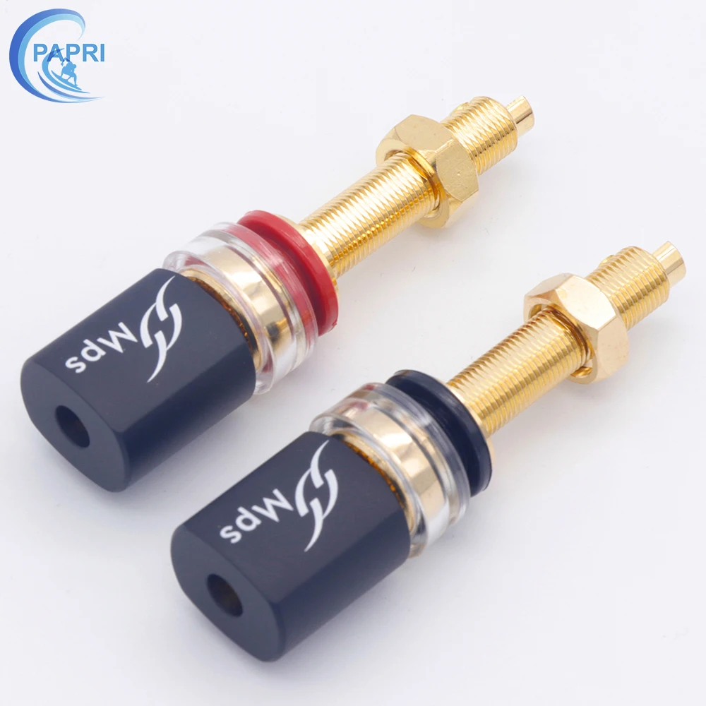 МПС Южный Пол Звезда-Л Латунь с золотым покрытием Более длинные крепежные гайки для подключения разъема стиля "банан" аудио-динамиков CD-плеера.