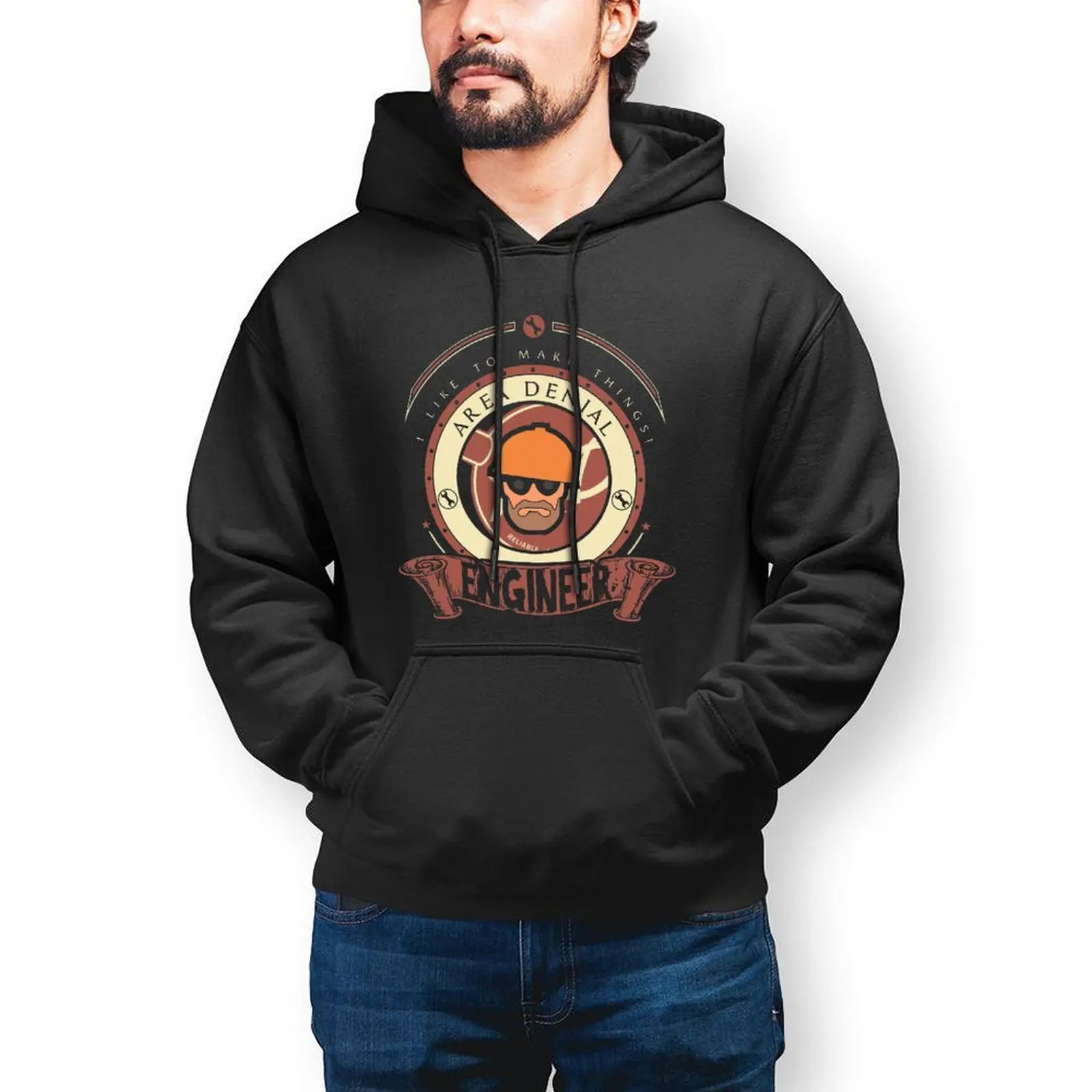

Engineer Hoodies Warm Cotton Hoodie Cool Loose Long Pullover Hoodie Mens XXX