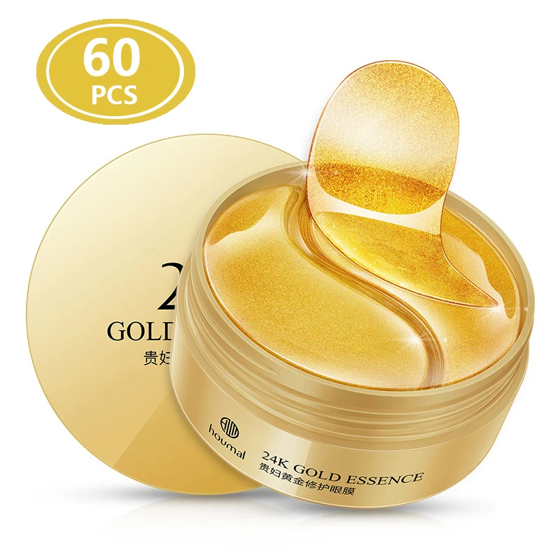 Антивозрастные патчи для глаз 24 K Золотые круглые подушечки коллаген маска Hidrolizad