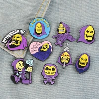 skeletor purple hood enamel pins masters of the universe badge brooch bag clothes lapel classic cartoon jewelry gifts wholesale