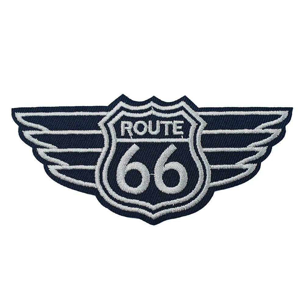 ROUTE 66 (Размер: 5 3x11 7 см) наклейки сделай сам для ткани с вышивкой и аппликацией