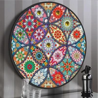 mandala pattern diamond painting with round frame 5d diy diamond embroidery cross stitch home wall decoration gift