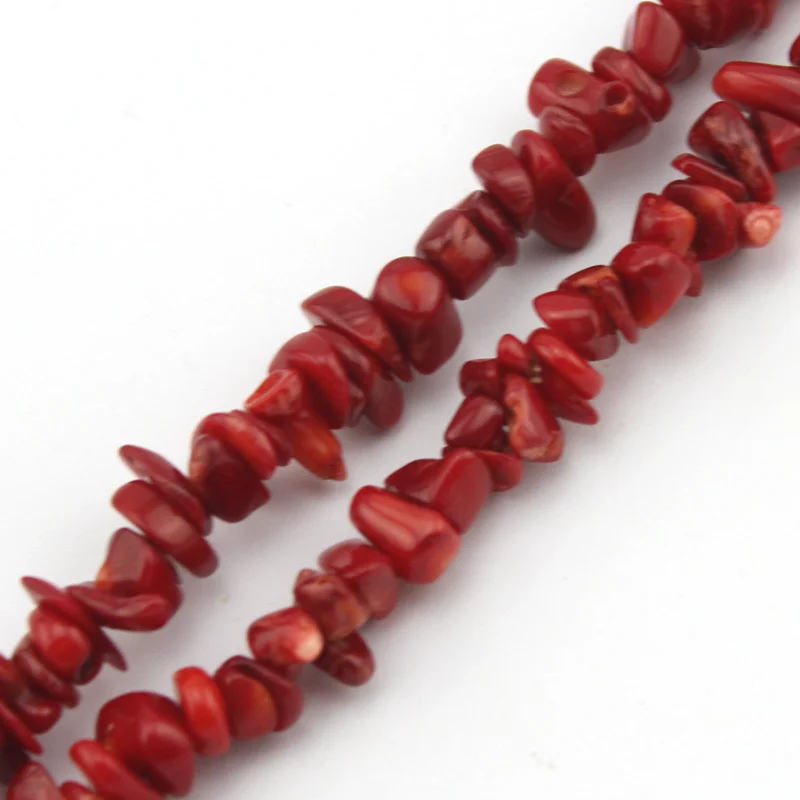 

Free Shipping 7-8mm Natural Red Pink Coral Freeform Chips Natural Stone Gem Jewelry Findings Loose DIY Beads Strand 34 inch