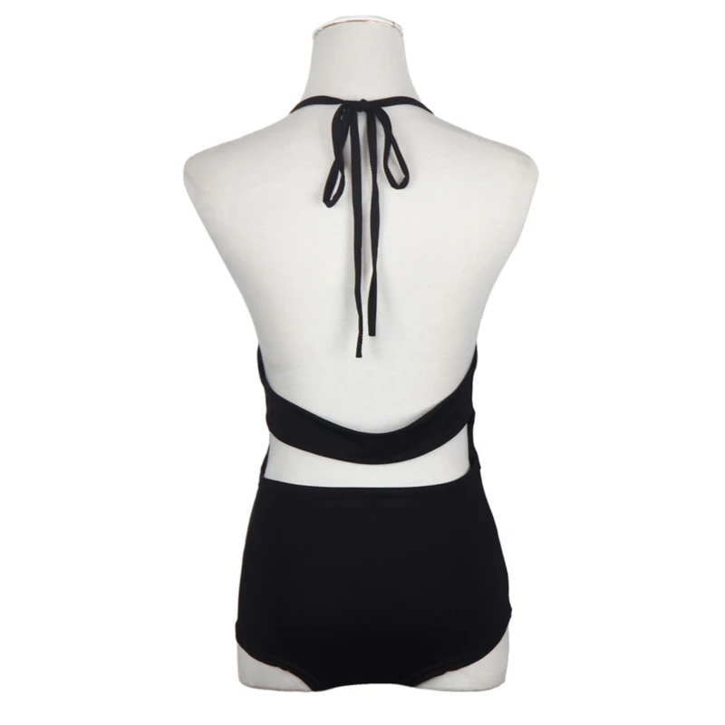 

Women One Pieces Swimwear Female Sexy Hollow Monokini Black Halter Beach Summer Lace Jumpsuit Beach Rompers Women Bodysuit