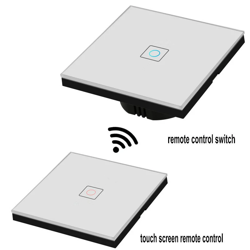 Сенсорный выключатель стандарта ЕС белая кристаллическая стеклянная панель 1/2/3