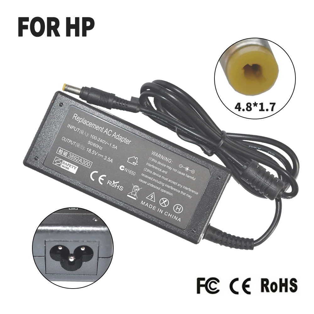 65 Вт 18 5 в 3.5A 4 8*1 7 мм адаптер питания для hp compaq Notebook NC6000 NC8000 NX5000 239427 001Charger|supply