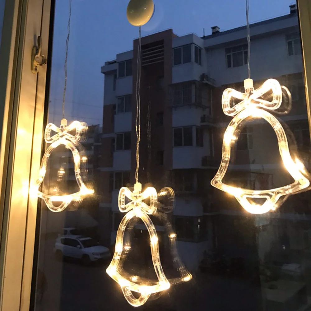 Рождественский светодиодный окна светильник Дисплей Ангел Звезда Лось колокол с