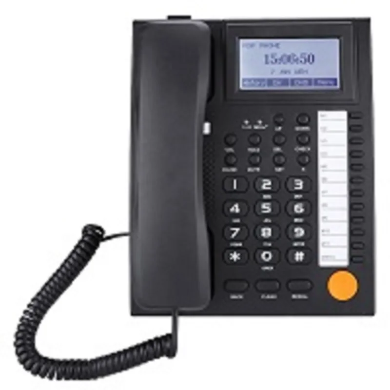 Черный Проводной телефон KX-883CID двухпортовый удлинитель проводной телефон с громкой связью с четким телефоном с автоответчиком - Цвет: Черный