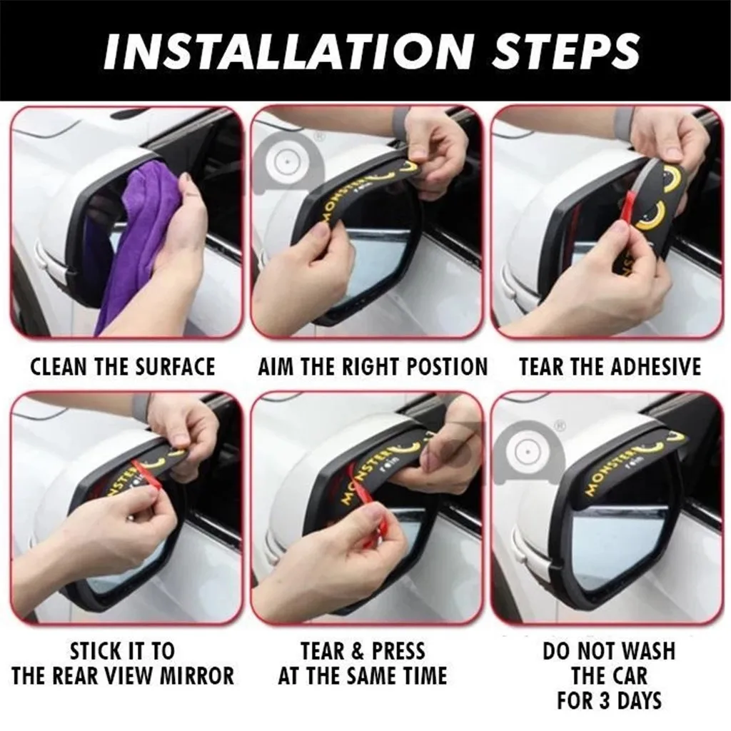 Автомобильная наклейка на зеркало заднего вида из пвх 2 шт. боковое для защиты от