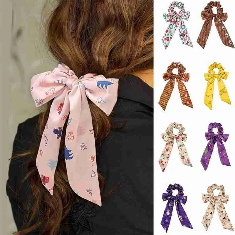 Резинки для волос с бантом резинки кроличьими ушками женщин рождественский