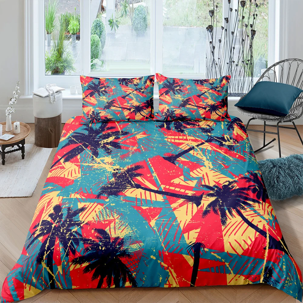 Комплект постельного белья из 3 предметов с абстрактным геометрическим узором