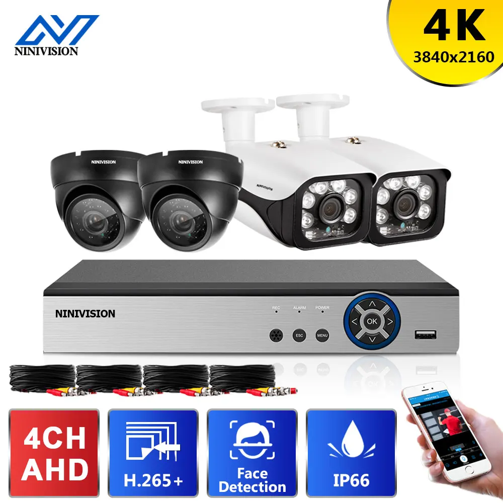 

8MP CCTV Security Camera System Kit 4ch AHD Camera DVR Video Recorder Infrared Night Vision IR-CUT 4K Video Surveillance Set