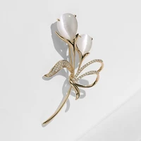 elegant tulip flower brooches brooch bouquet hijab pins female brooch wedding accessories gift