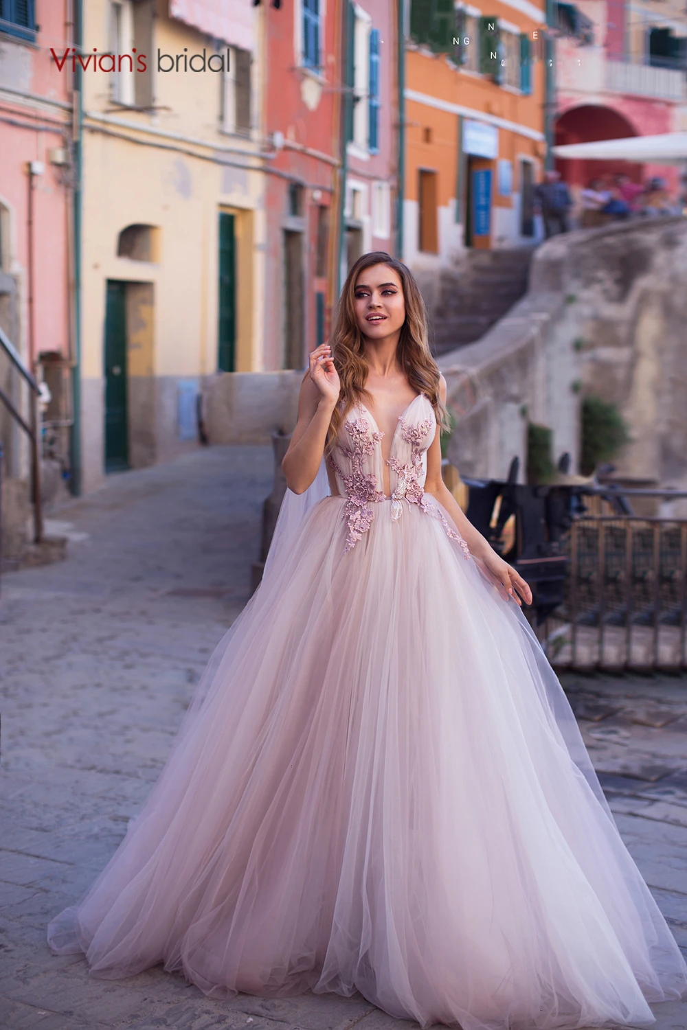 Vivian's Bridal/милое розовое свадебное платье с цветочным принтом 2019 сексуальное