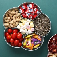 fruit bowl snacks bowl candy and nut serving container appetizer tray with lid 6 compartment plastic food storage organizer