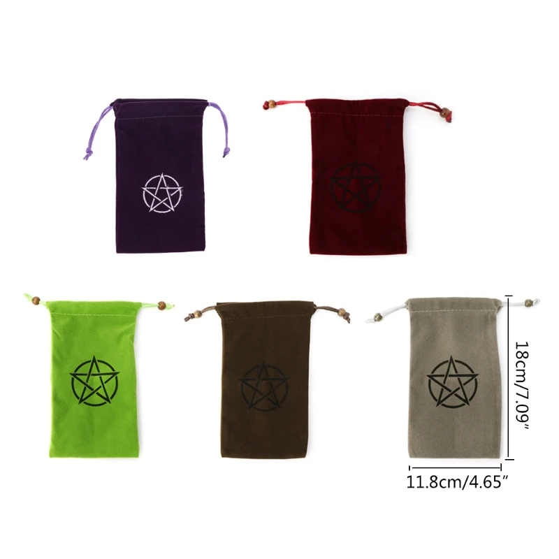 

Velvet Pentagrams Tarots Bag Board Game Card Embroidery Drawstring Package