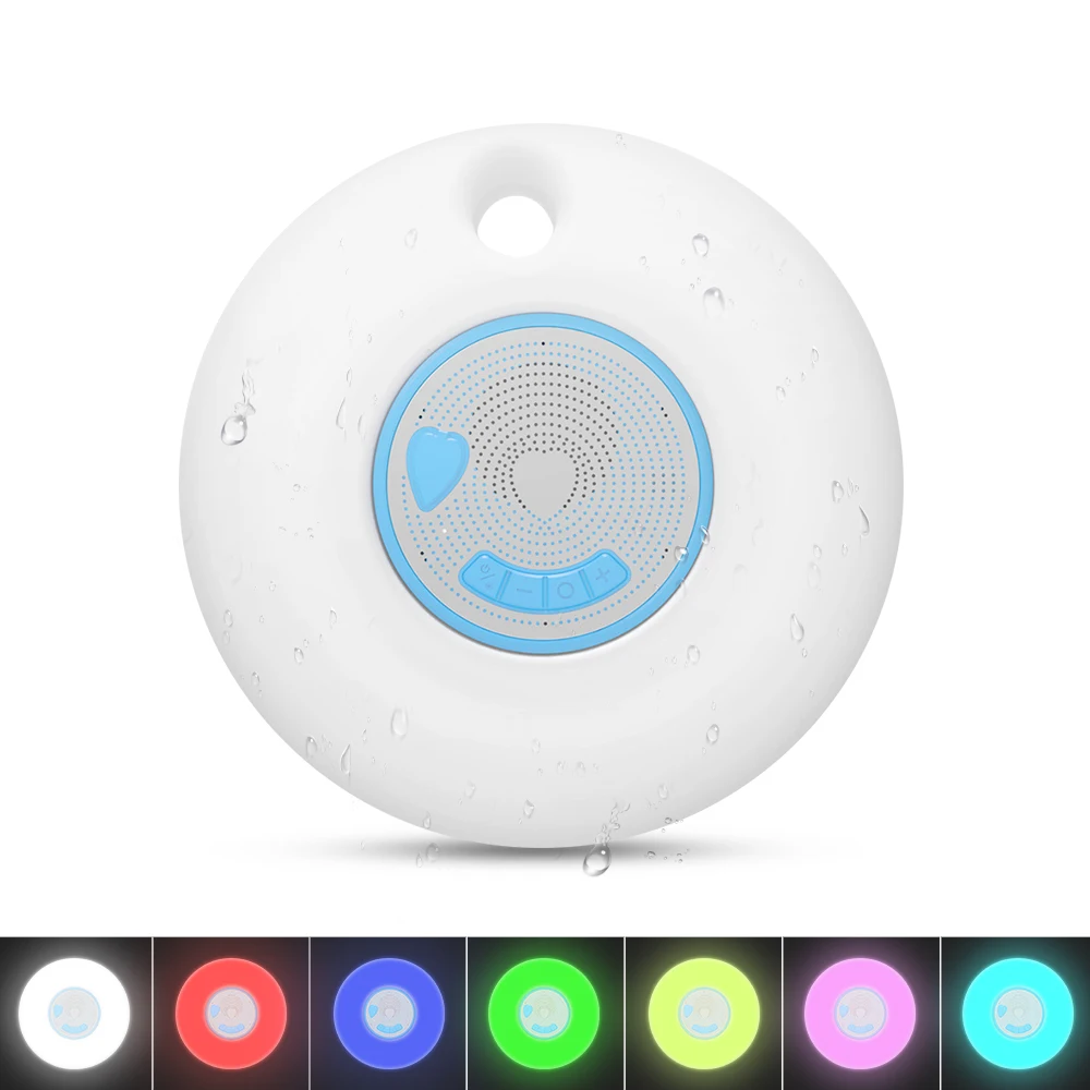 Cyboris Portable Wireless IPX7 Waterproof Floating Bluetooth5.0 Speakers with TWS Function 7 Colors Auto-Changing RGB LED Themes |