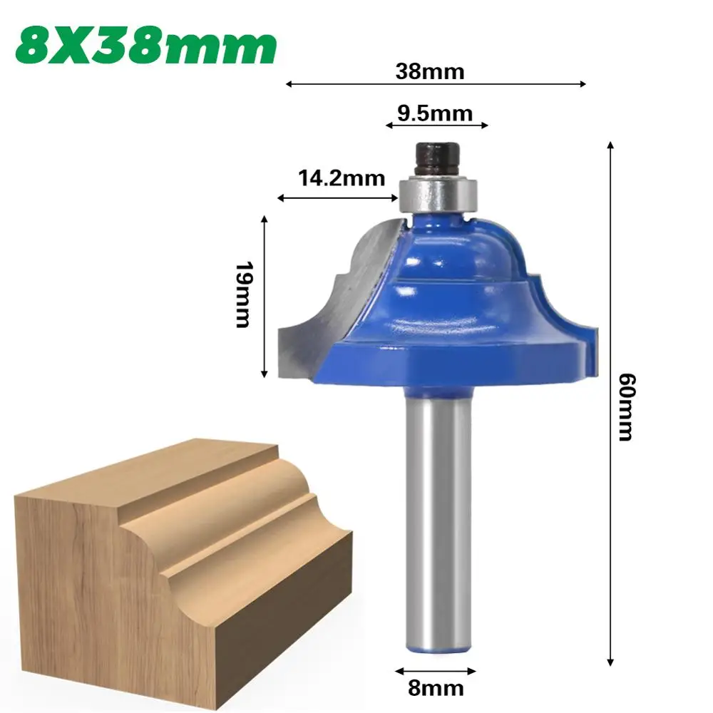 1 шт. 8 мм хвостовик большие Угловые круглые концевые фрезы двойная римская