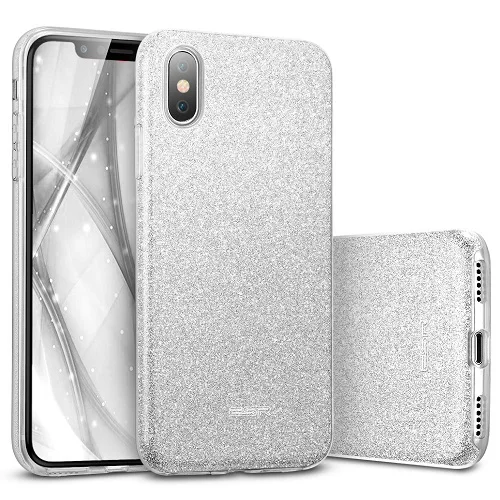 Sliver ESR чехол для iPhone X XS XR XS Max чехол роскошный блестящий защитный бампер мягкий пластиковый чехол с блестками TPU Coque для iPhone 7 8Plus Funda - Цвет: Sliver