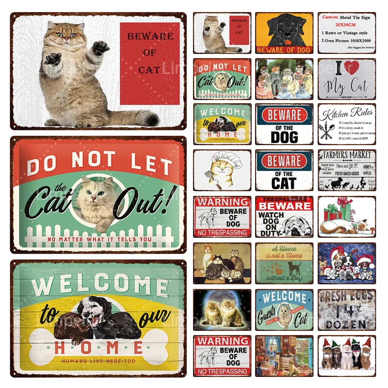 

Retro Beware Christmas Simple Sign Metal Painting Pet Dogs Road Warning Advertisement Veterinary Scene Layout Aisle Decor Gift